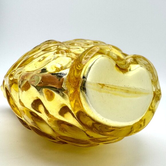 Owl Mercury Glass Ornament Kugel Style Lemon Yellow Christmas 4" - Picture 5 of 7